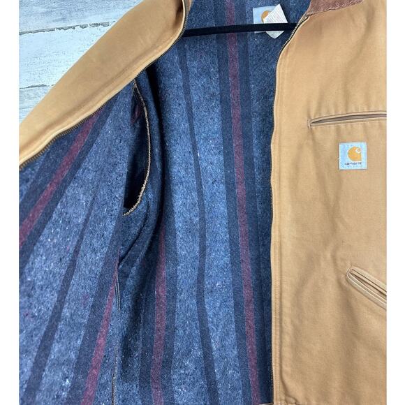 Carhartt vintage 1995 mens 54 Tall blanket lined detroit duck jacket 6BJL coat - Picture 7 of 8